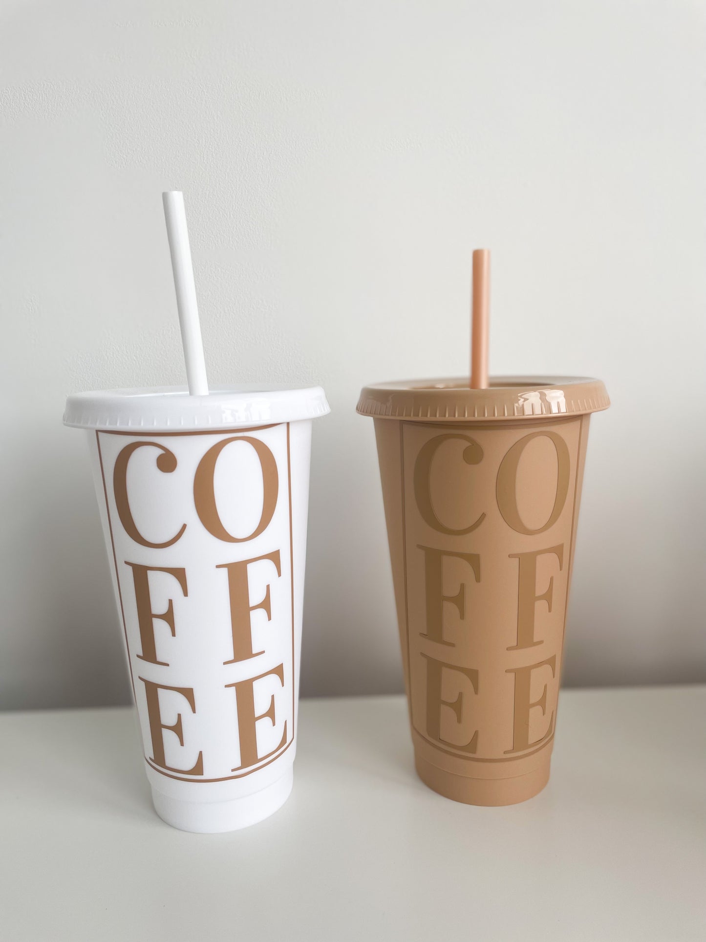 24oz Reusable Cold Coffee Cup with Lid and Straw